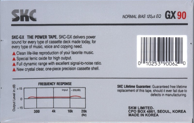 Compact Cassette: Sunkyong Magnetic Limited (SKM) SKC - GX 90