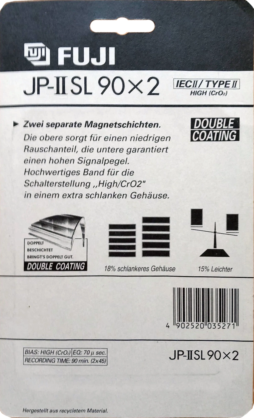 Blister Fuji JP-II 90 Type II Chrome 1992 Germany