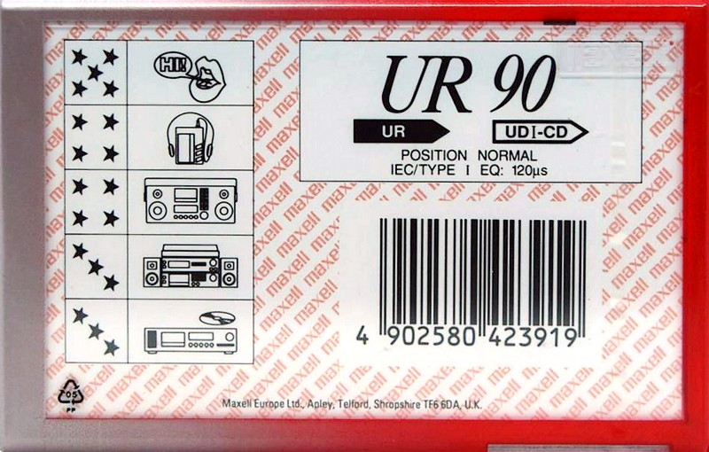 Compact Cassette Maxell UR 90 Type I Normal 1996 Europe