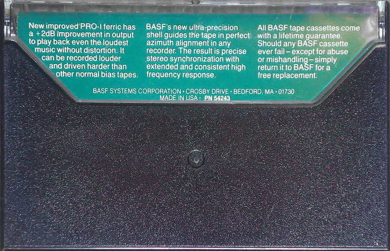 Compact Cassette BASF Professional I 45 Type I Normal 1980 USA
