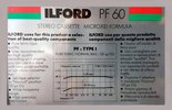 Compact Cassette Ilford PF 60 "Pure Ferric" Type I Normal 1988 Europe