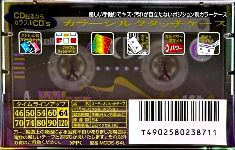 Compact Cassette Maxell Metal CD's 64 "MCDS-64L" Type IV Metal 1997 Japan