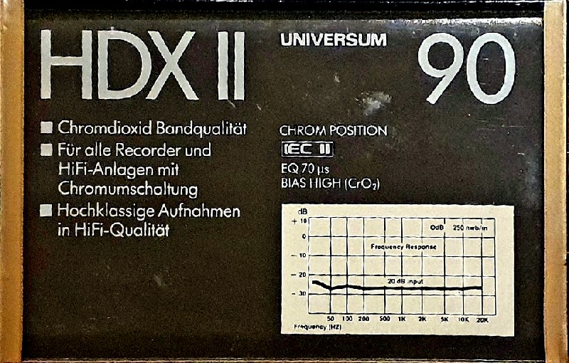 Compact Cassette Universum HDX II 90 Type II Chrome 1988 Europe