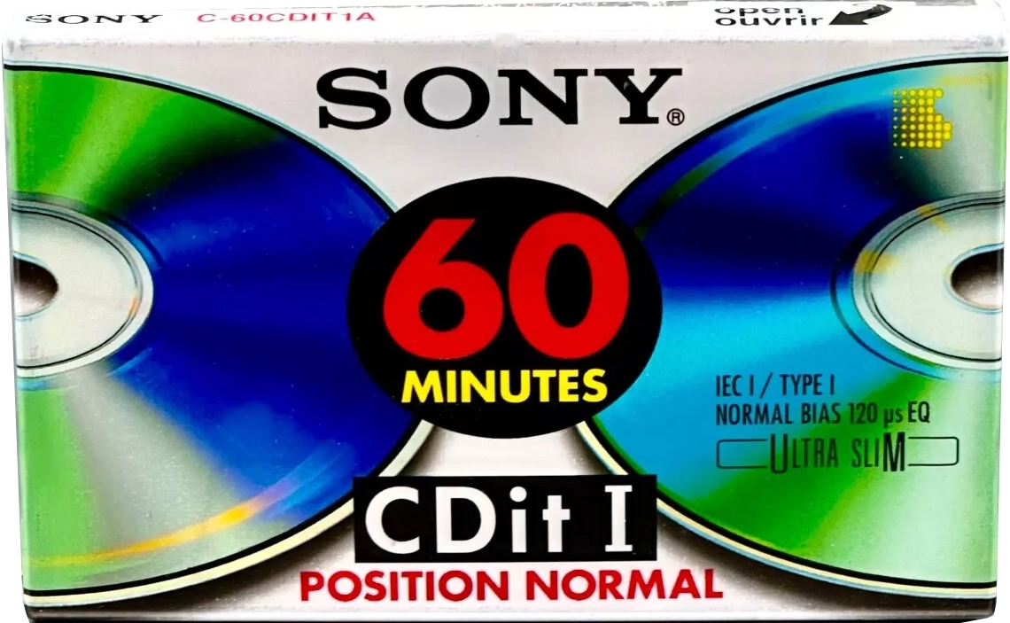 Compact Cassette Sony CDit I 60 "C-60CDIT1A" Type I Normal 1992 Europe