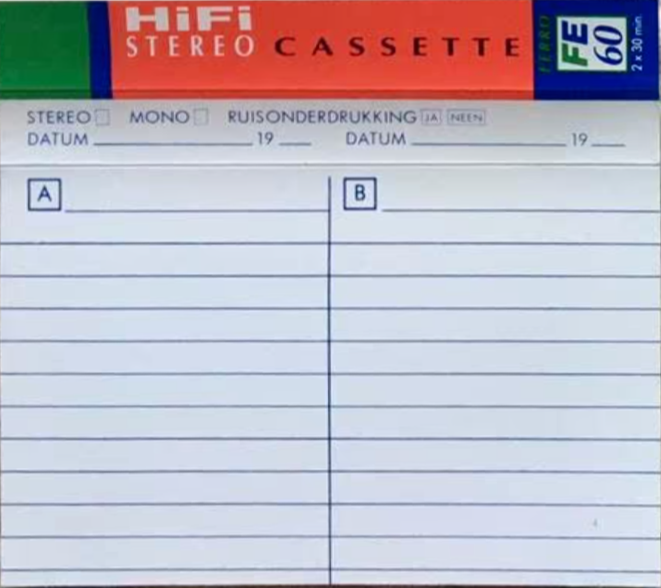 Compact Cassette Sound and Vision FE 60 Type I Normal 1988 Netherlands