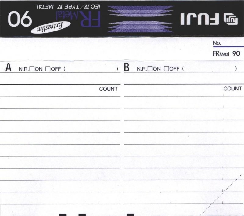 Compact Cassette Fuji FR Metal 90 Type IV Metal 1992 North America