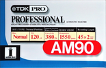 Compact Cassette TDK PRO AM 90 "AM90" Type I Normal 1997 North America