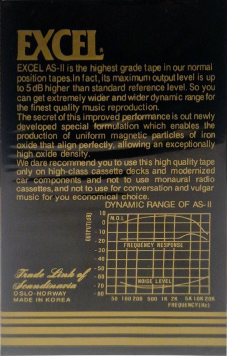 Compact Cassette Excel 90 "AS-II" Type II Chrome Netherlands