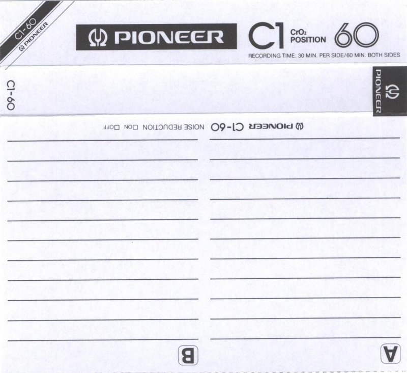 Compact Cassette Pioneer C1 60 Type II Chrome 1981 Japan
