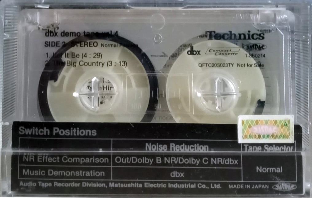 Compact Cassette Technics "dbx Vol. 4 QFTC20S023TY" Demonstration Tape Japan