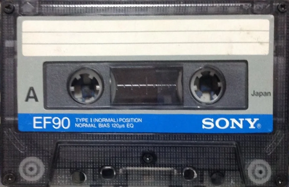 Compact Cassette Sony EF 90 "V1 non transparent gasket" Type I Normal 1985 Europe