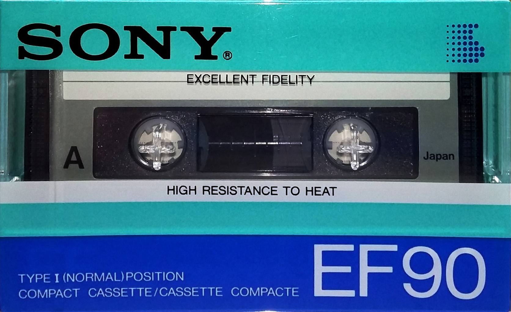 Compact Cassette Sony EF 90 "V1 non transparent gasket" Type I Normal 1985 Europe