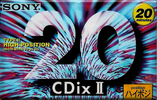 Compact Cassette Sony CDix II 20 "C-20CDX2B" Type II Chrome 1994 Japan
