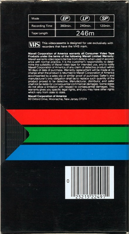 VHS, Video Home System Maxell HGX 120 Type II Chrome 1983 USA