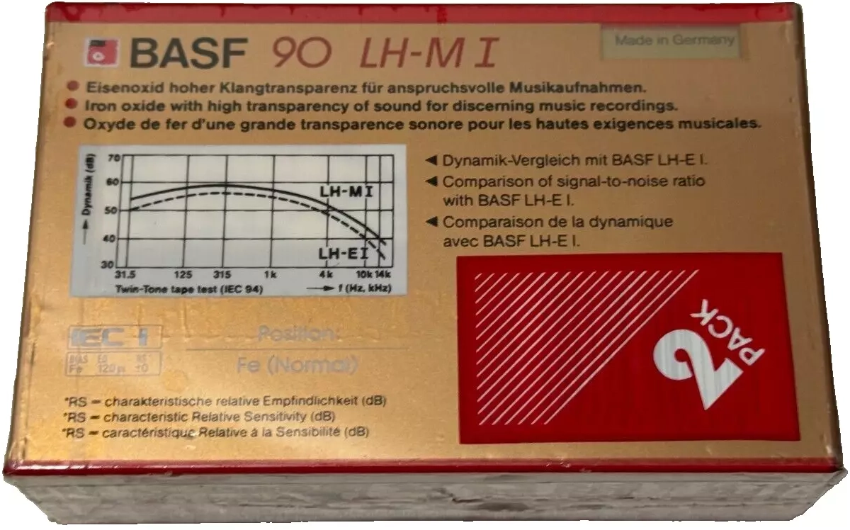 2 pack BASF LH Maxima I 90 Type I Normal 1985 Europe