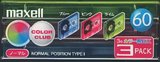 3 pack Maxell Color Club 60 "CC-60MIX.3P" Type I Normal 2001 Japan