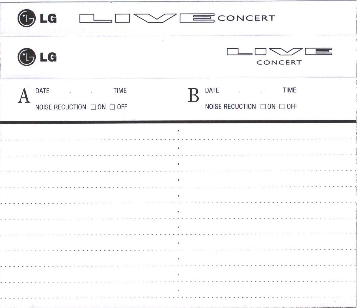 Compact Cassette LG Live Concert 90 Type I Normal 1997 Japan