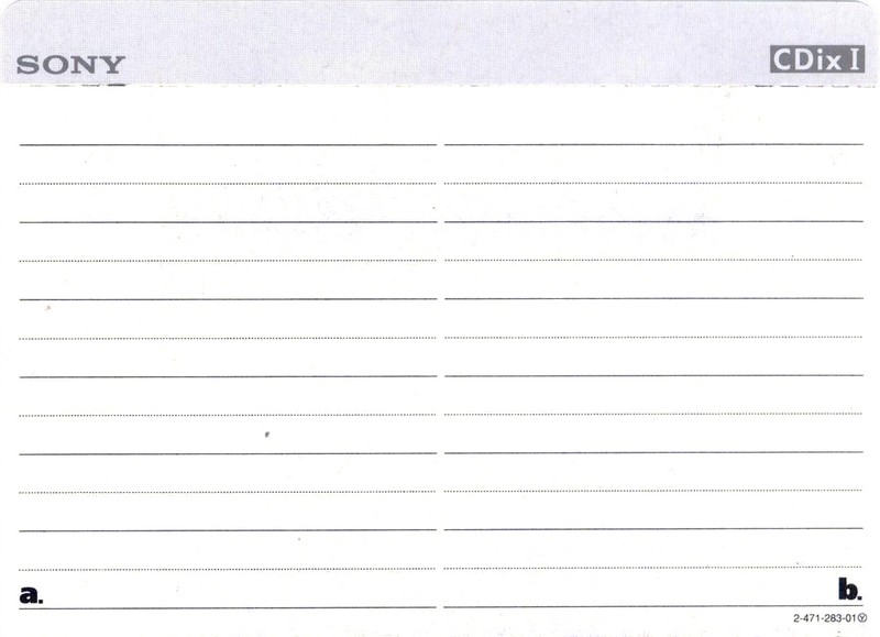 Compact Cassette Sony CDix I 54 "C-54CDX1C" Type I Normal 1995 Japan