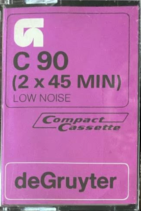 Compact Cassette deGruyter 90 Type I Normal Unknown Country