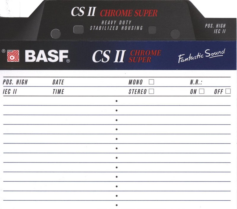 Compact Cassette BASF CS II Chrome Super 60 Type II Chrome 1995 Germany