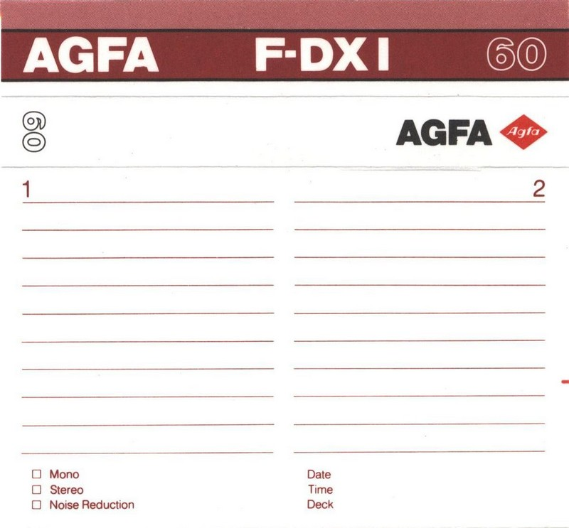 Compact Cassette: AGFA  - F-DX I 60