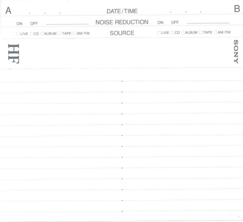 Compact Cassette Sony HF 120 Type I Normal 1996 Europe