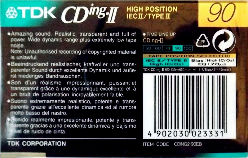 Compact Cassette: TDK  - CDing-II 90