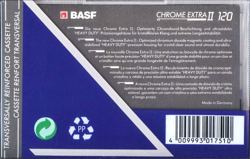 Compact Cassette BASF Chrome Extra II 120 Type II Chrome 1991 Europe