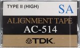 Compact Cassette TDK SA "Alignment tape AC-514" Service Cassette 1992 North America