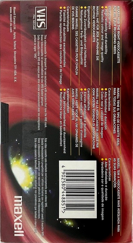 VHS, Video Home System Maxell S 180 "E-180 S" Type I Normal 2002 Europe