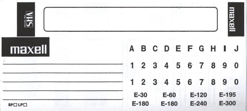 VHS, Video Home System Maxell S 180 "E-180 S" Type I Normal 2002 Europe