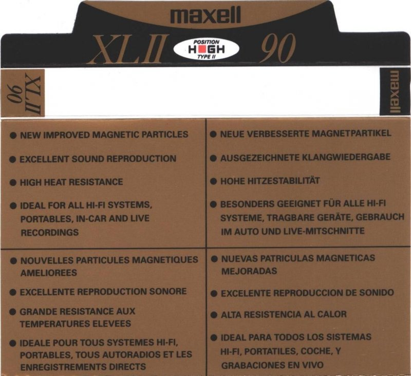 Compact Cassette Maxell XLII 90 Type II Chrome 1991 Europe