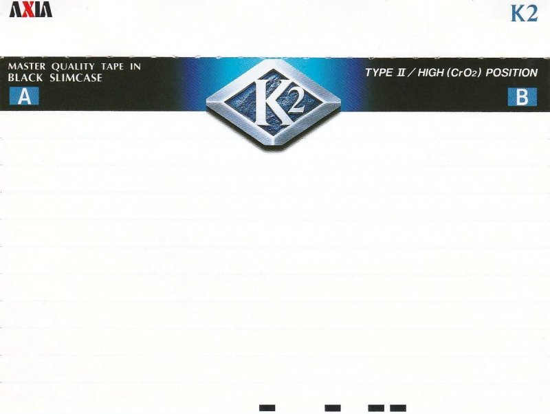 Compact Cassette AXIA K2 64 "K2C 64" Type II Chrome 1997 Japan