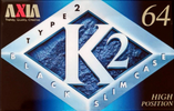 Compact Cassette AXIA K2 64 "K2C 64" Type II Chrome 1997 Japan