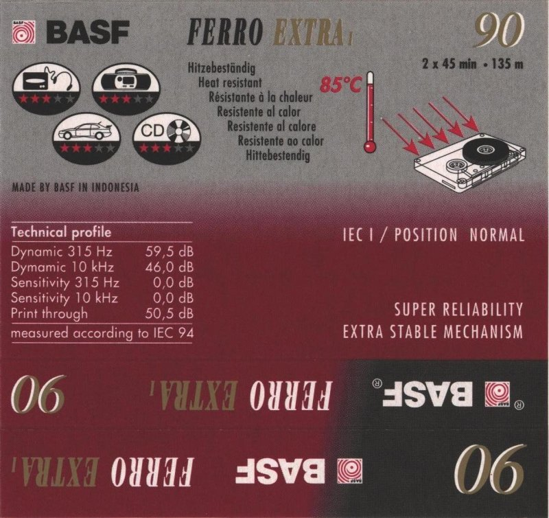 Compact Cassette: BASF  - Ferro Extra I 90