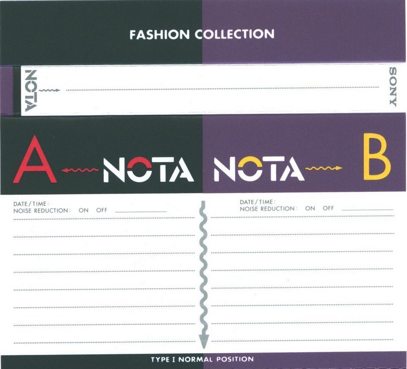 Compact Cassette Sony 54 "NOTA" Type I Normal 1988 Europe