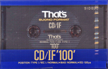 Compact Cassette Thats CD-IF 100 Type I Normal 1991 Europe