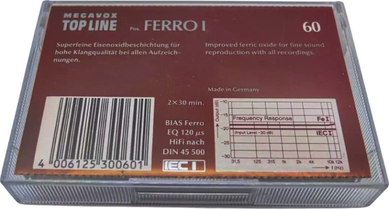 Compact Cassette Megavox 60 "Top Line" Type I Normal Germany