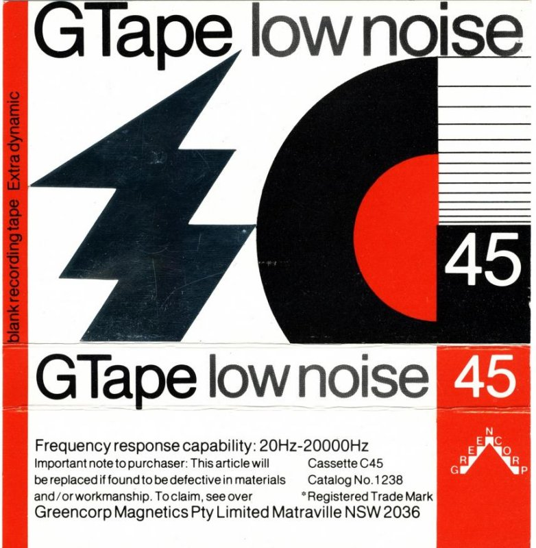 Compact Cassette G-Tape 45 Type I Normal 1977 Australia