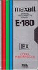 VHS, Video Home System Maxell EX 180 "E-180EX" Type II Chrome 1985 Europe