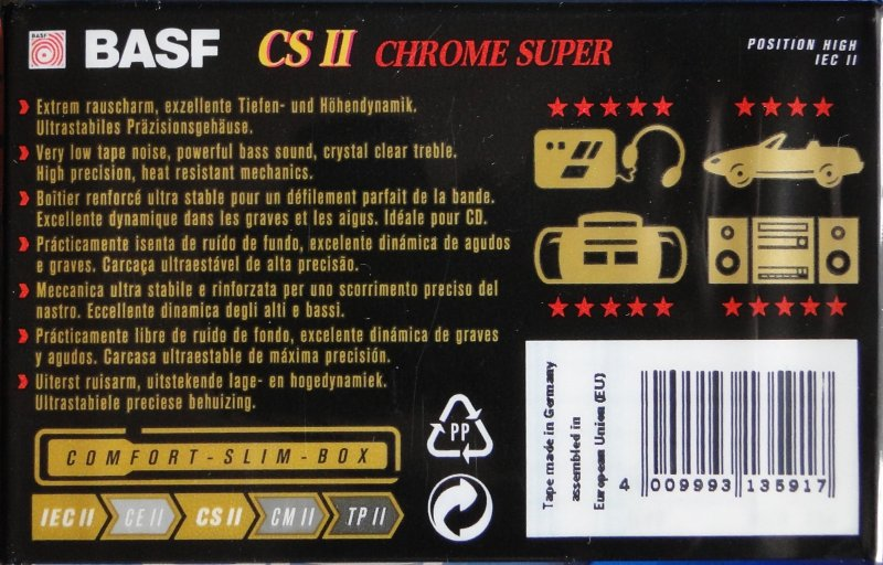 Compact Cassette BASF CS II Chrome Super 60 Type II Chrome 1995 Europe