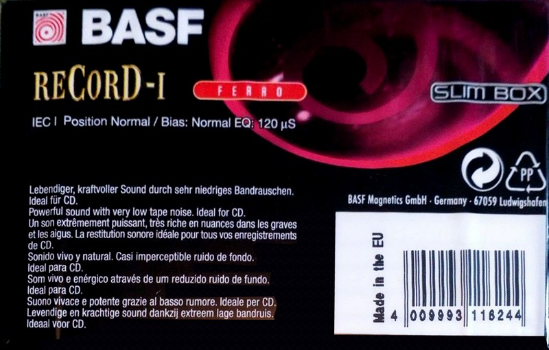 Compact Cassette: BASF  - Record I 100