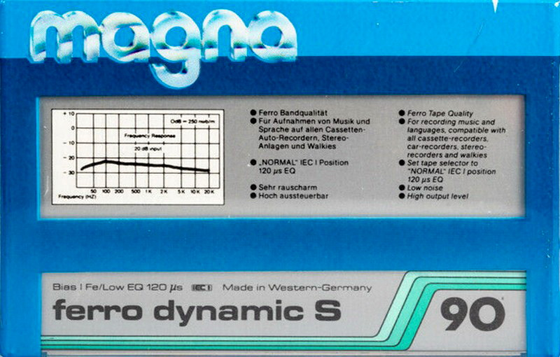 Compact Cassette Magna Ferro Dynamic S 90 Type I Normal 1987 Europe
