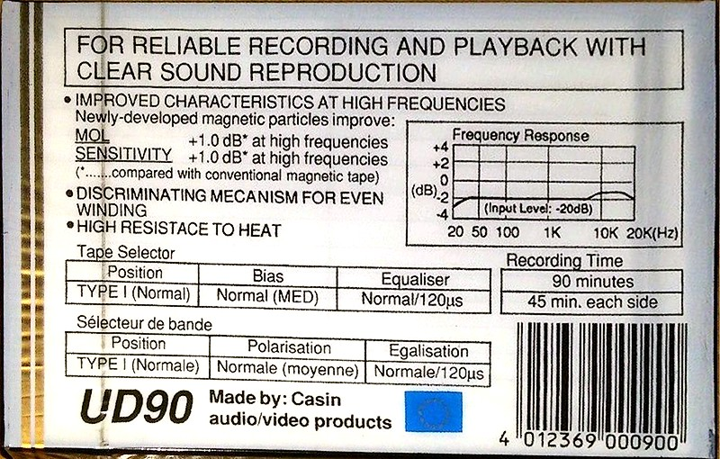 Compact Cassette: Unknown Casin -  90