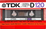Compact Cassette TDK D 120 Type I Normal 1985 North America