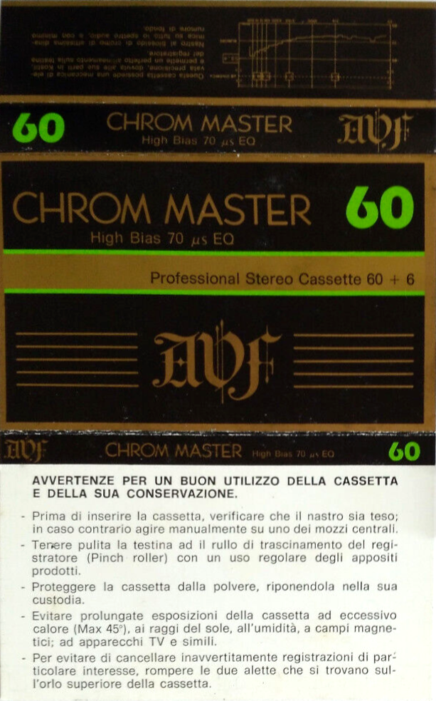 Compact Cassette AVF 60 Type II Chrome Italy