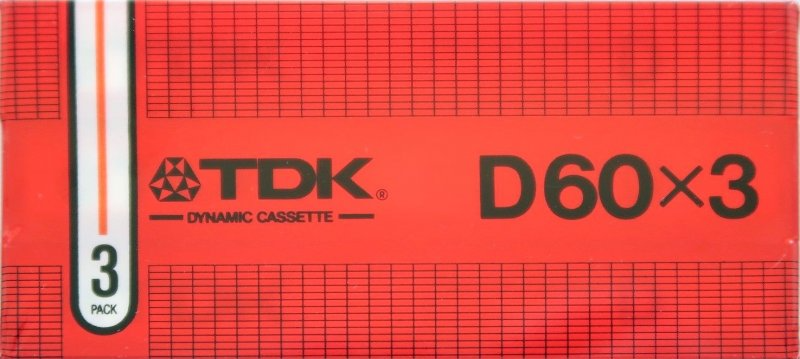 3 pack TDK D 60 Type I Normal 1982 Australia, Europe