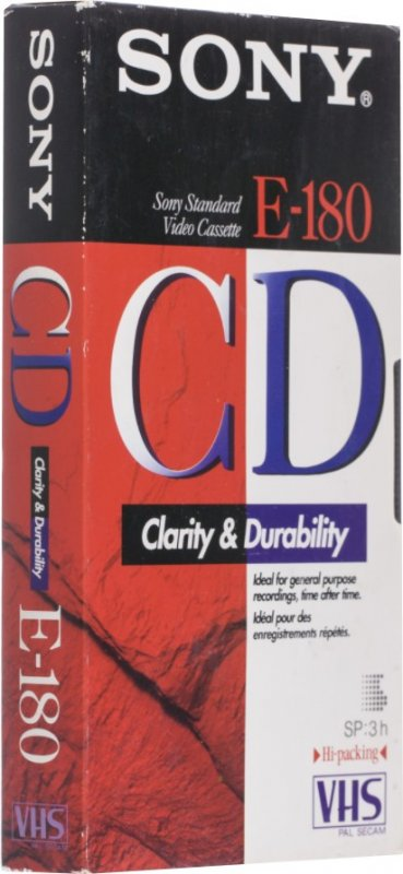 VHS, Video Home System Sony CD 180 "E-180CDc" Type I Normal 1996 Europe