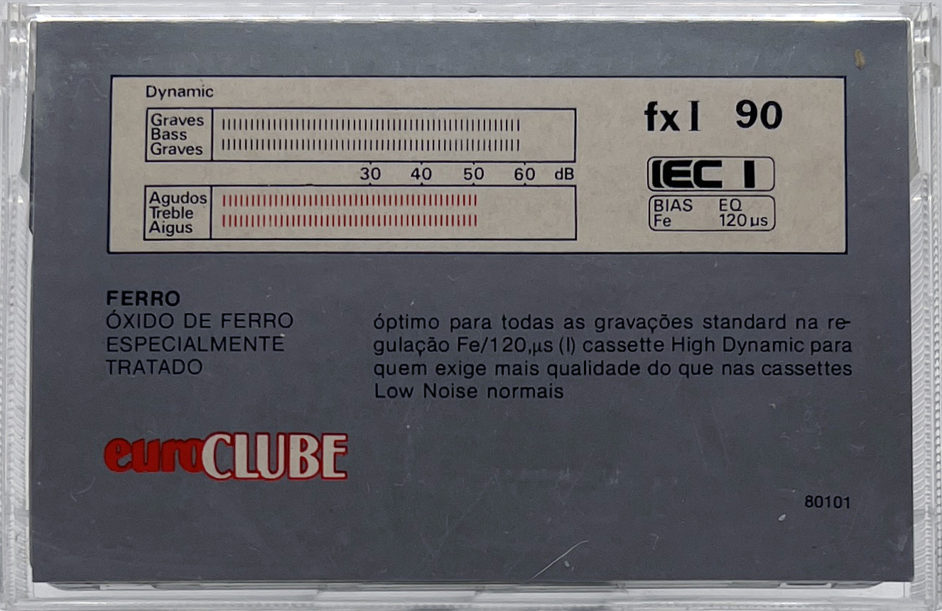 Compact Cassette Euroclube fx I 90 Type I Normal Portugal