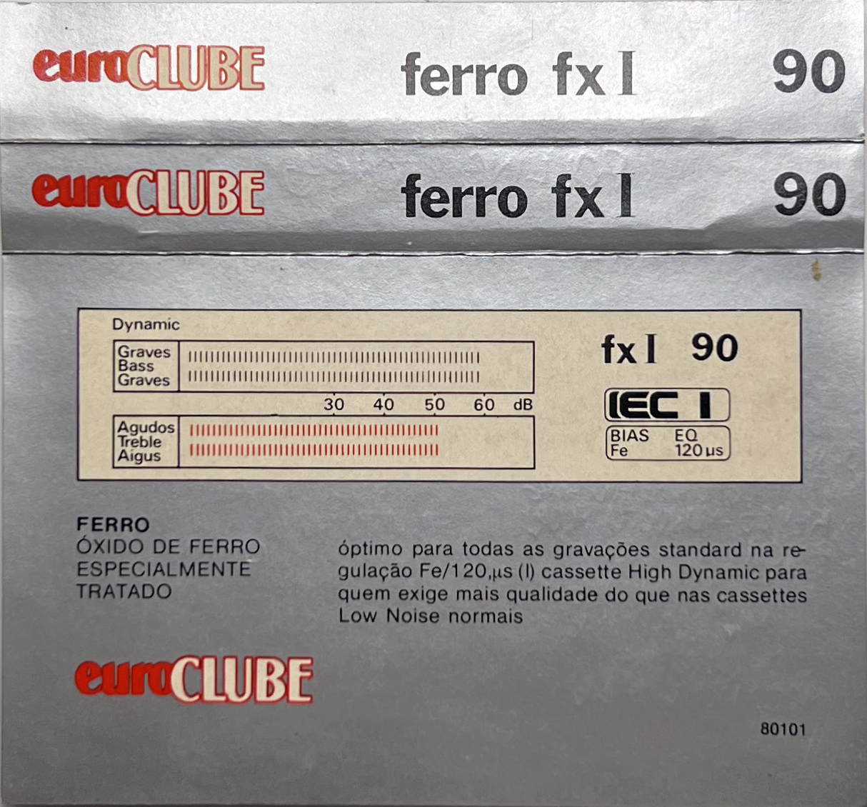 Compact Cassette Euroclube fx I 90 Type I Normal Portugal